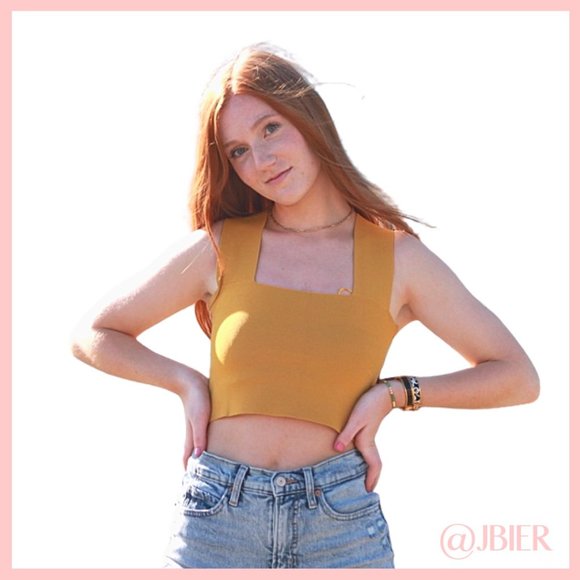 SEEK Yellow Crop Top - Picture 1 of 4